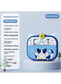 Generic 4K HD Photo-free Digital Camera HD SLR Dual Lens Photography Camera Toy-Color:Cat Style Royal Blue Without Card  - Image 1