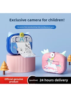 Generic 4K HD Photo-free Digital Camera HD SLR Dual Lens Photography Camera Toy-Color:Cat Style Royal Blue Without Card  - Image 4