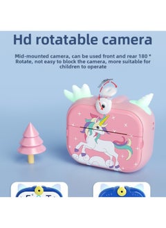 Generic 4K HD Photo-free Digital Camera HD SLR Dual Lens Photography Camera Toy-Color:Cat Style Royal Blue Without Card  - Image 5