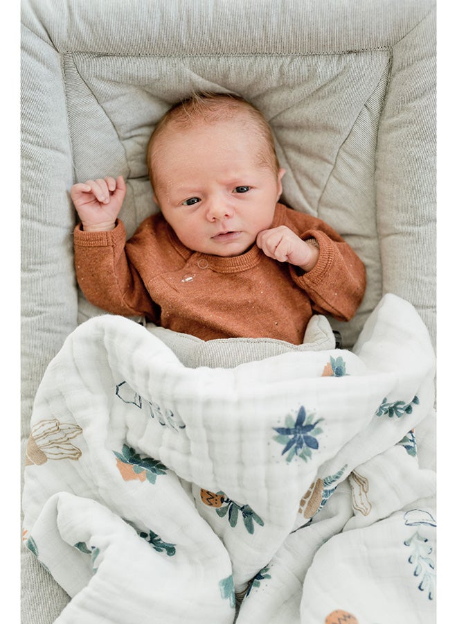 Little Unicorn Original Premium Cotton Quilt | Multi-Layered & Extra-Soft Muslin Fabric |for Babies & Toddlers (Prickle Pots) - Image 4