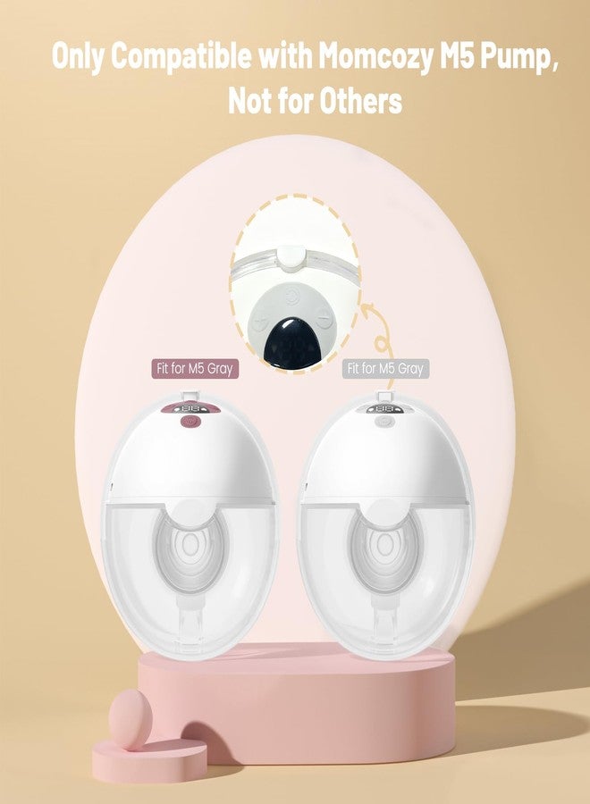 ايفارونال ٦ قطع من أغطية فوهة السيليكون المتوافقة مع مضخة الثدي القابلة للارتداء Momcozy M5، مقاومة للغبار، تحافظ على النظافة، تمنع التسرب من الأعلى، مناسبة لأجزاء مضخة الثدي M5، عبوة من ٦ قطع باللون الأبيض - Image 2