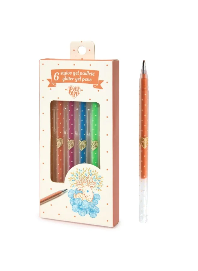 DJECO Gel Pens 6 Glitter Gel Pens