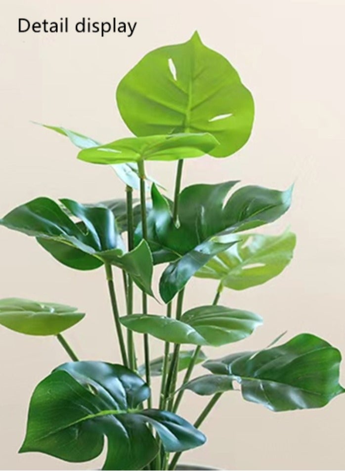 Kutis 1-Piece Artificial Potted Plant Modern Potted Ornament For Table Decoration Polyester Green/White 38x11 Centimeter - Image 2