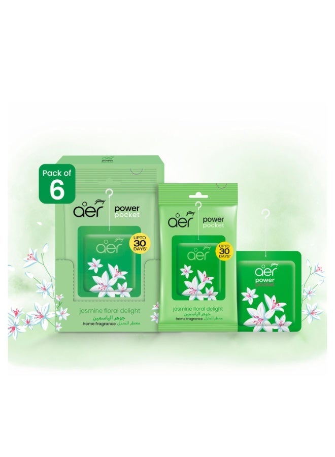 Aer Power Pocket Floral Delight Bathroom Fragrance, Pack of 6