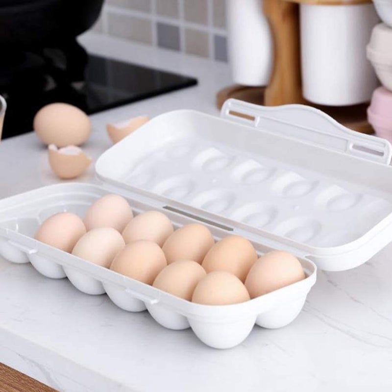 Dhvsam 12 Grids Eggs Tray Holders Egg Storage Containers Practical Refrigerator Egg Boxes for Home Kitchen Restaurant 2 Pcs Random - Image 3
