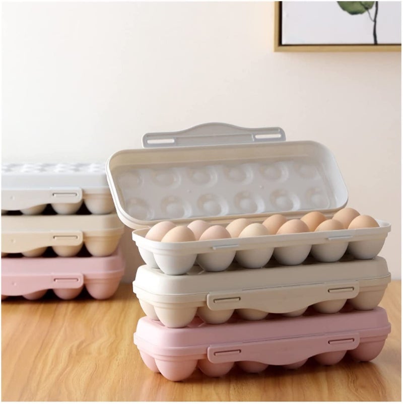 Dhvsam 12 Grids Eggs Tray Holders Egg Storage Containers Practical Refrigerator Egg Boxes for Home Kitchen Restaurant 2 Pcs Random - Image 2