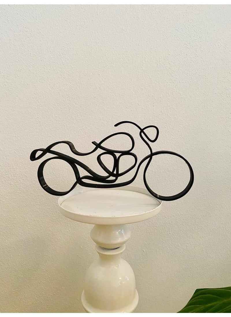 EROTNGO EROTNGO Minimalist Motorcycle Plastic Sculpture Tabletop Figure Chopper Bike Home Decor Ideal Statue Gift for Housewarming and Shelf Display  - Image 2