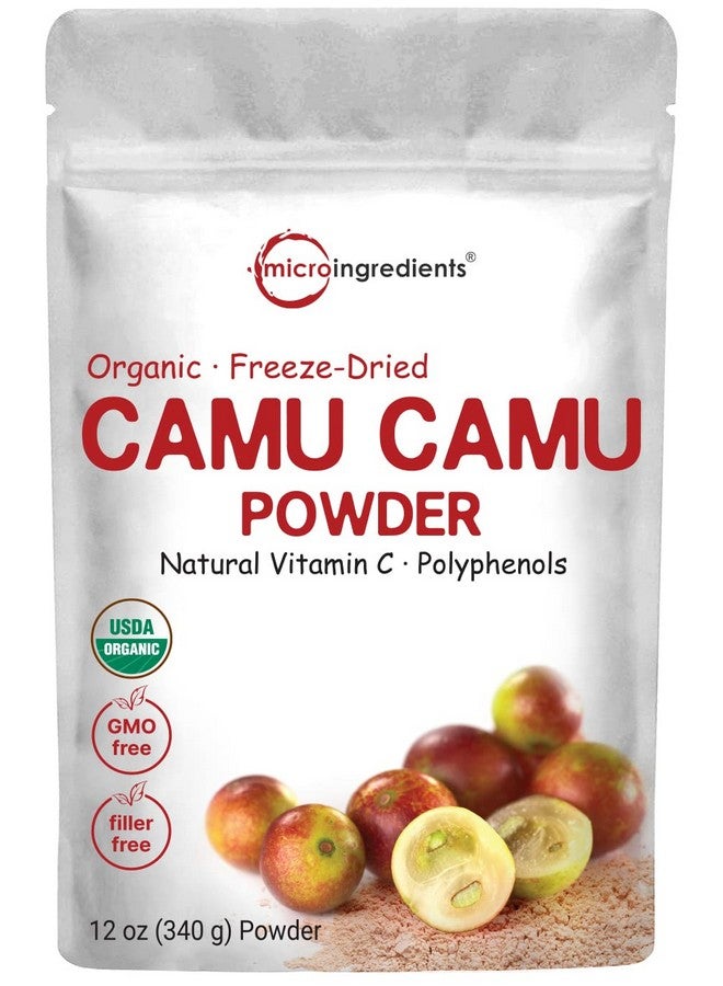 Organic Camu Camu Powder 12 Oz  High Natural Vitamin C Level  Fresh Freezedried Berries Source  Supports Energy And Immune Health  No Gmos Vegan Friendly