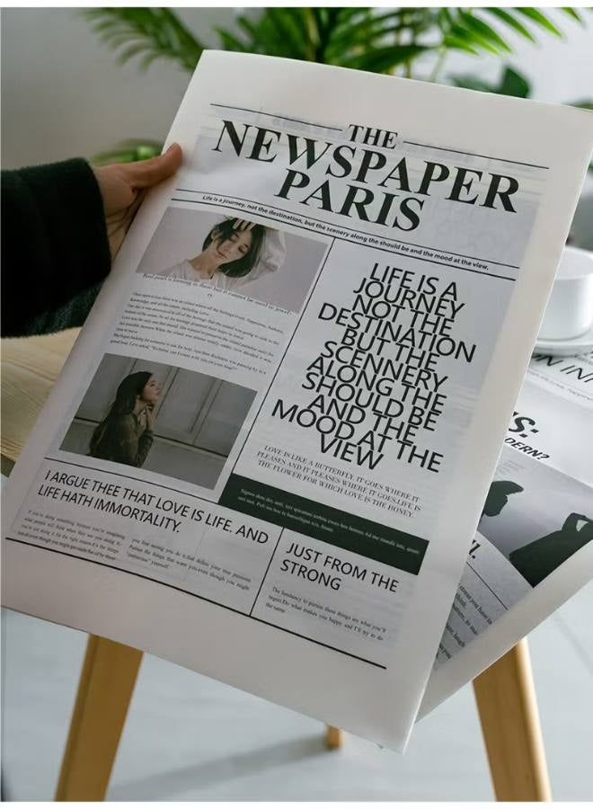 4 قطع من دعامات التصوير الفوتوغرافي لصحيفة إنجليزية، ملابس عصرية، ديكور منزلي، دعامات خلفية لتصوير الطعام، ورق تغليف الزهور، ديكورات الأجواء - Image 1