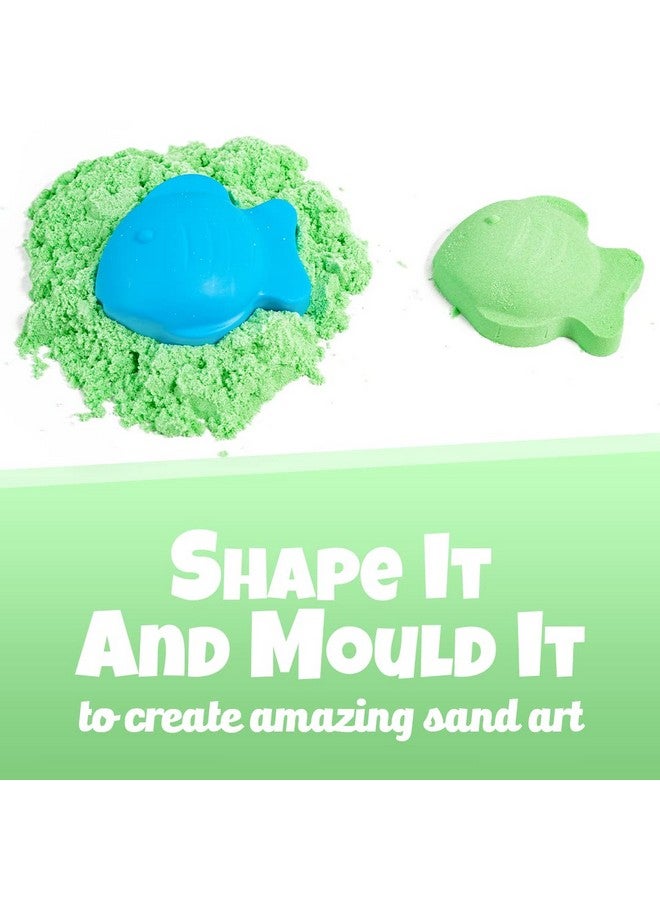 RATNA'S Wonder Sand 500G Smooth Sand For Kids With One Big Mould (Without Tray) (Green Color) - Non-Sticky, Easy-To-Shape Sand For Creative Play - Image 3