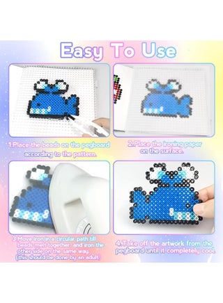 Fuse Beads Kit for Kids - 11000 Beads, 20 Colors, 5mm Craft Kit with Storage Box, Pegboards & Accessories, Arts & Crafts Set for Girls & Boys, DIY Creative Birthday Gifts - view 4
