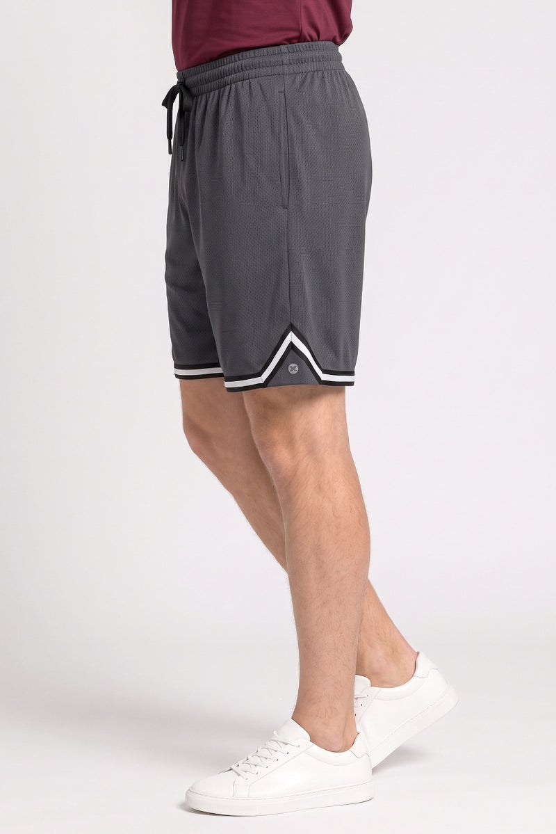 RBX Men Sportswear Fit Basketball Shorts, Dark Grey - Image 3