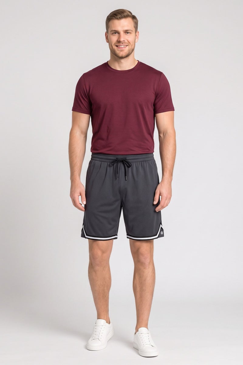 RBX Men Sportswear Fit Basketball Shorts, Dark Grey - Image 2