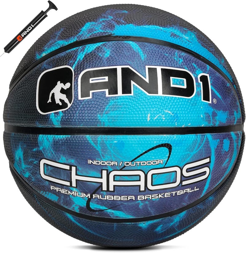 And1 Chaos Basketball: Official Regulation Size 7 (29.5 inches) Rubber - Deep Channel Construction Streetball, Made for Indoor Outdoor Basketball Games - Image 1