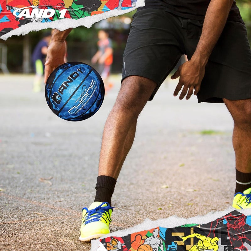And1 Chaos Basketball: Official Regulation Size 7 (29.5 inches) Rubber - Deep Channel Construction Streetball, Made for Indoor Outdoor Basketball Games - Image 3