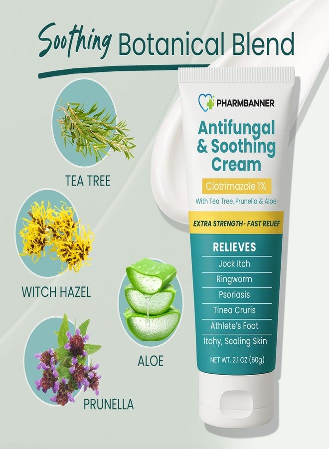 PHARMBANNER Antifungal Cream for Jock Itch, Ringworm, Psoriasis & Athlete’s Foot - Extra Strength Relief for Itchy, Burning Skin - Fast-Acting Formula for Tinea Cruris, Tinea Versicolor & Skin Irritations - Image 4