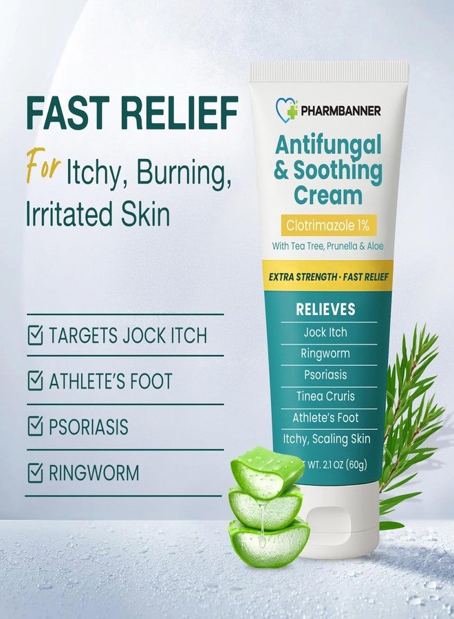 PHARMBANNER Antifungal Cream for Jock Itch, Ringworm, Psoriasis & Athlete’s Foot - Extra Strength Relief for Itchy, Burning Skin - Fast-Acting Formula for Tinea Cruris, Tinea Versicolor & Skin Irritations - Image 2