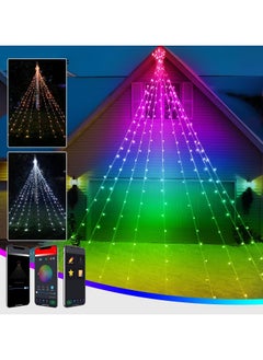 Generic Outdoor Christmas Decorations Smart, Modes Dynamic Color Changing APP Remote Control Waterfall Christmas Tree Lights, Topper Star Music Schedule for Outside  - Image 1