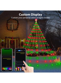 Generic Outdoor Christmas Decorations Smart, Modes Dynamic Color Changing APP Remote Control Waterfall Christmas Tree Lights, Topper Star Music Schedule for Outside  - Image 3