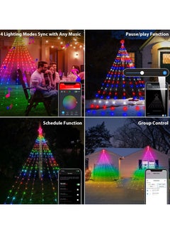 Generic Outdoor Christmas Decorations Smart, Modes Dynamic Color Changing APP Remote Control Waterfall Christmas Tree Lights, Topper Star Music Schedule for Outside  - Image 4