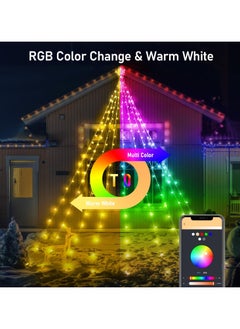 Generic Outdoor Christmas Decorations Smart, Modes Dynamic Color Changing APP Remote Control Waterfall Christmas Tree Lights, Topper Star Music Schedule for Outside  - Image 5