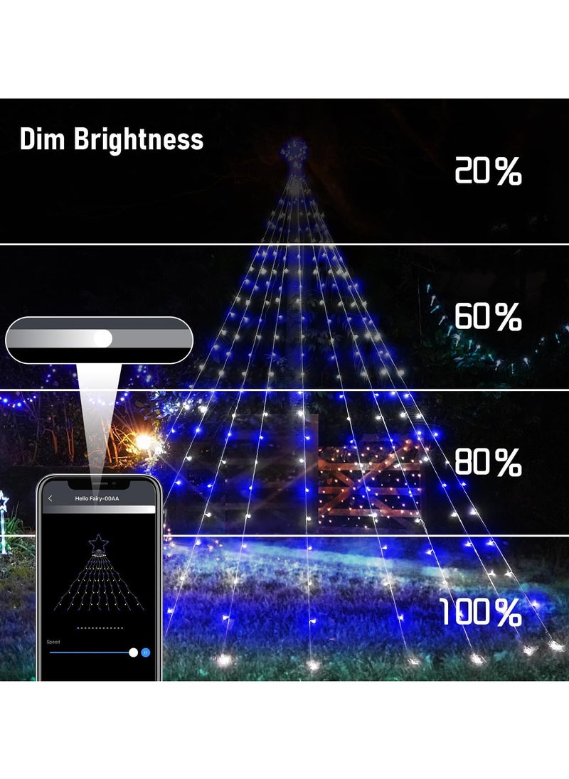 Generic - Outdoor Christmas Decorations Smart, Modes Dynamic Color Changing APP Remote Control Waterfall Christmas Tree Lights, Topper Star Music Schedule for Outside - Image 1