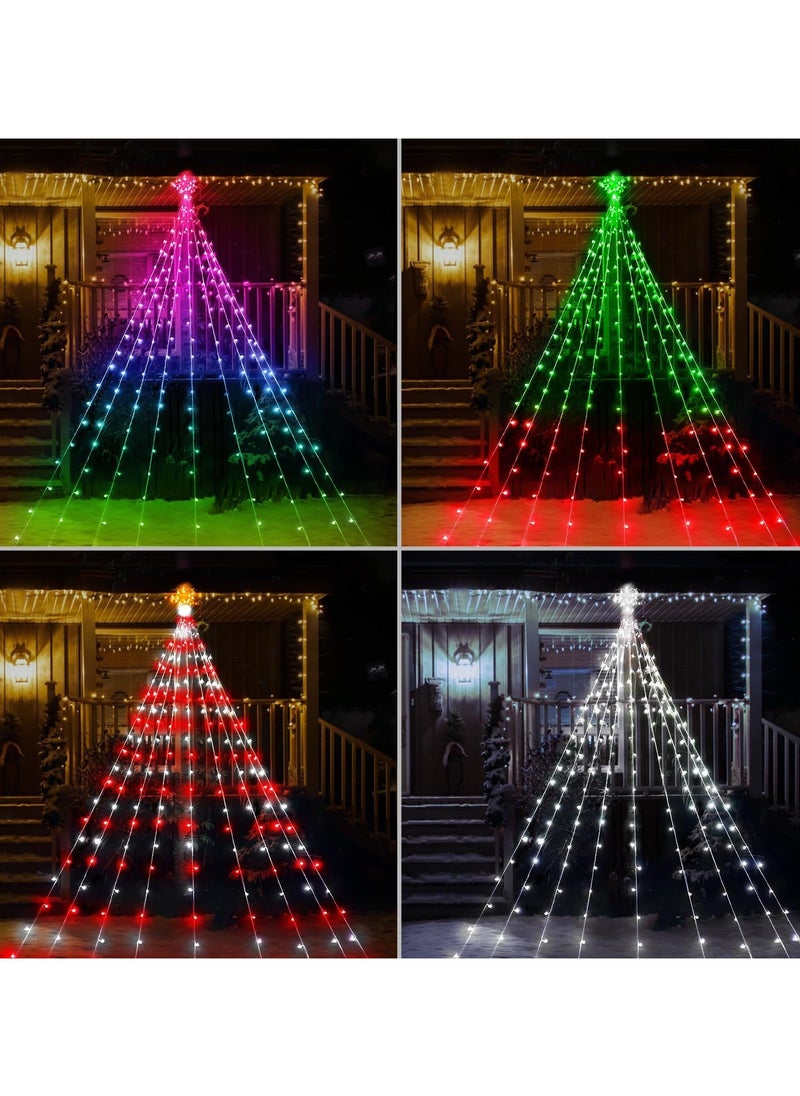 Generic - Outdoor Christmas Decorations Smart, Modes Dynamic Color Changing APP Remote Control Waterfall Christmas Tree Lights, Topper Star Music Schedule for Outside - Image 1