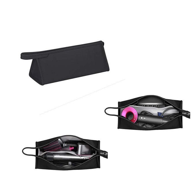 PU LEATHER TRAVEL CASE PORTABLE STORAGE BAG FOR DYSON AIRWRAP STYLERDYSON SUPERSONIC HAIR DRYER WATERPROOF ANTISCRATCH DUSTPROOF SHOCKPROOF PROTECTION ORGANIZER TRAVEL GIFT CASE BLACK
