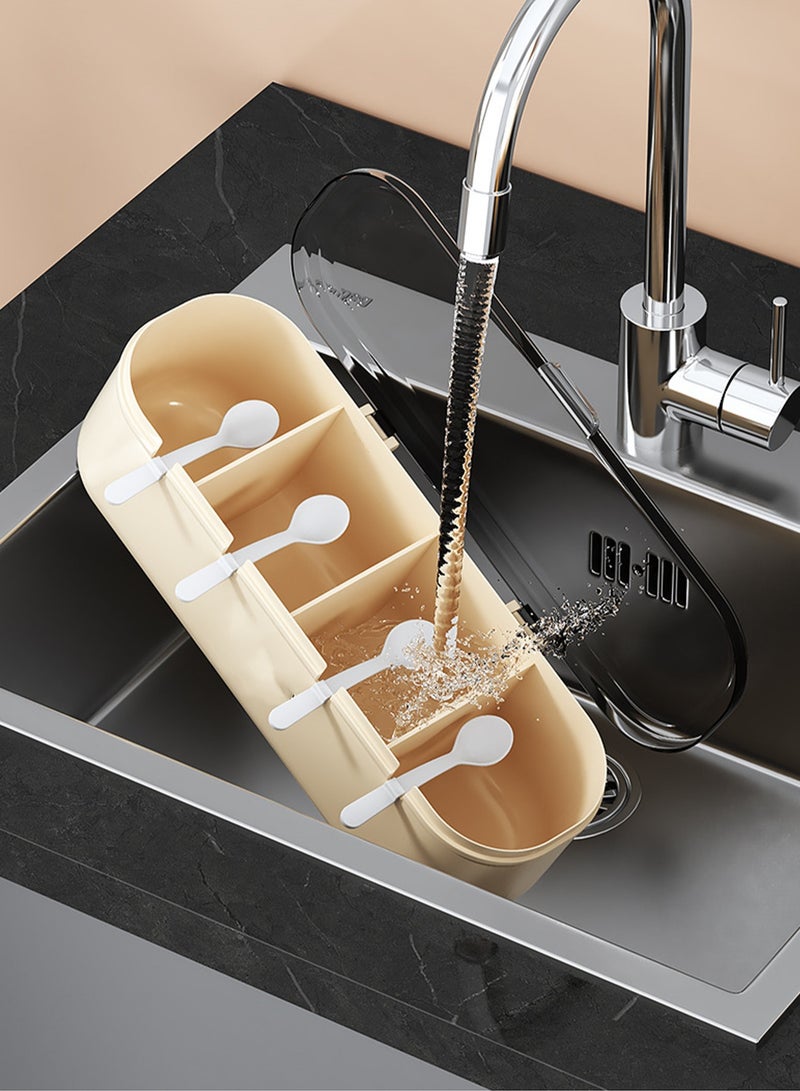Seasoning Box Combination Set Household Kitchen Spice Jar Multi-Grid Integrated Storage Box (Milky White With Small Spoon) - Image 4