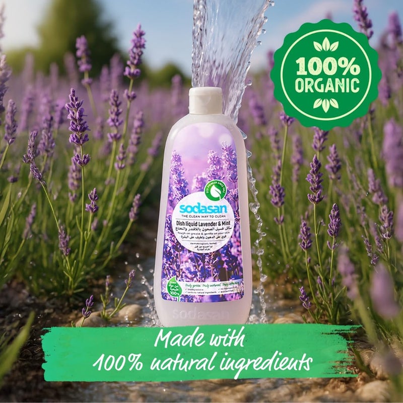 sodasan 100% Natural Dish Liquid Lavender And Mint 1L - Image 4
