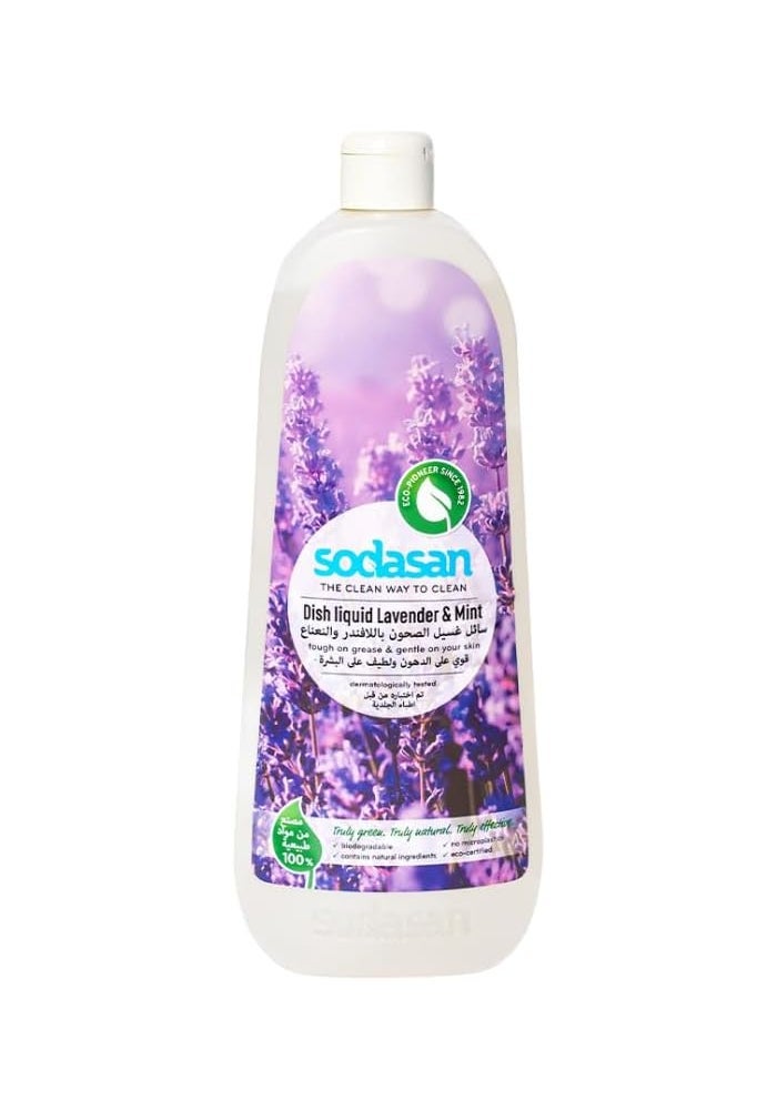 sodasan 100% Natural Dish Liquid Lavender And Mint 1L - Image 1