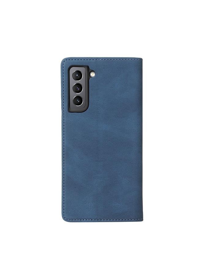 S-TOP Case For Samsung Galaxy S21 FE 5G Simple Suction Closure Horizontal Flip Leather Case with Holder & Card Slot & Wallet - Image 3