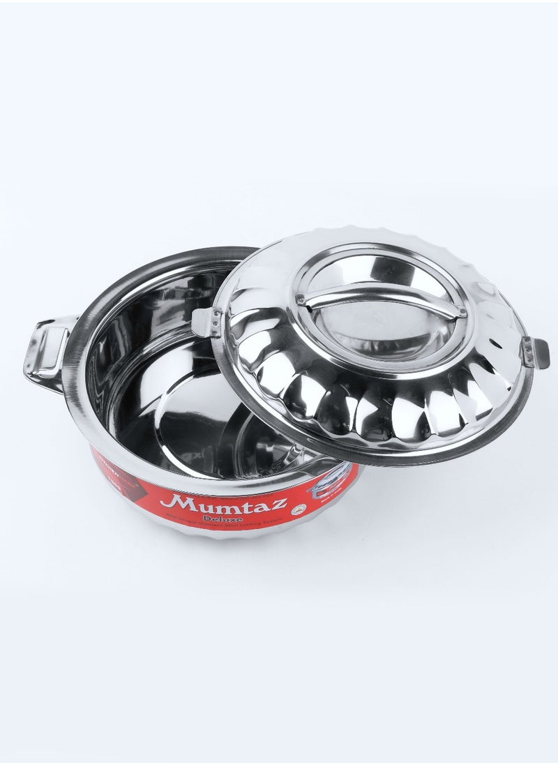 Kitchenmark 3pc Mumtaz Stainless Steel Insulated Casserole Food Warmer Hotpot 1L,1.5L,2.5L - Silver  - Image 3