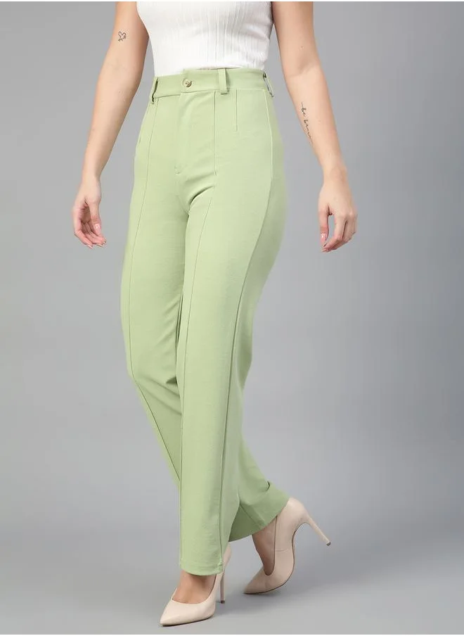 Kotty Pintuck Detail Mid Rise Straight Leg Trousers