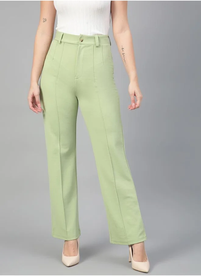 Kotty Pintuck Detail Mid Rise Straight Leg Trousers