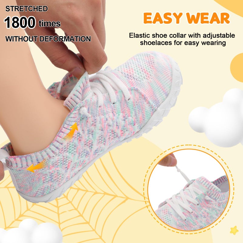JOINFREE Kids Barefoot Shoes Girls Wide Slip On Shoes Big Kids Breathable Anti-Slip Hiking Sneakers Zero Drop Toddler Walking Climbing Shoe Indoor Outdoor Size 13 - Image 4