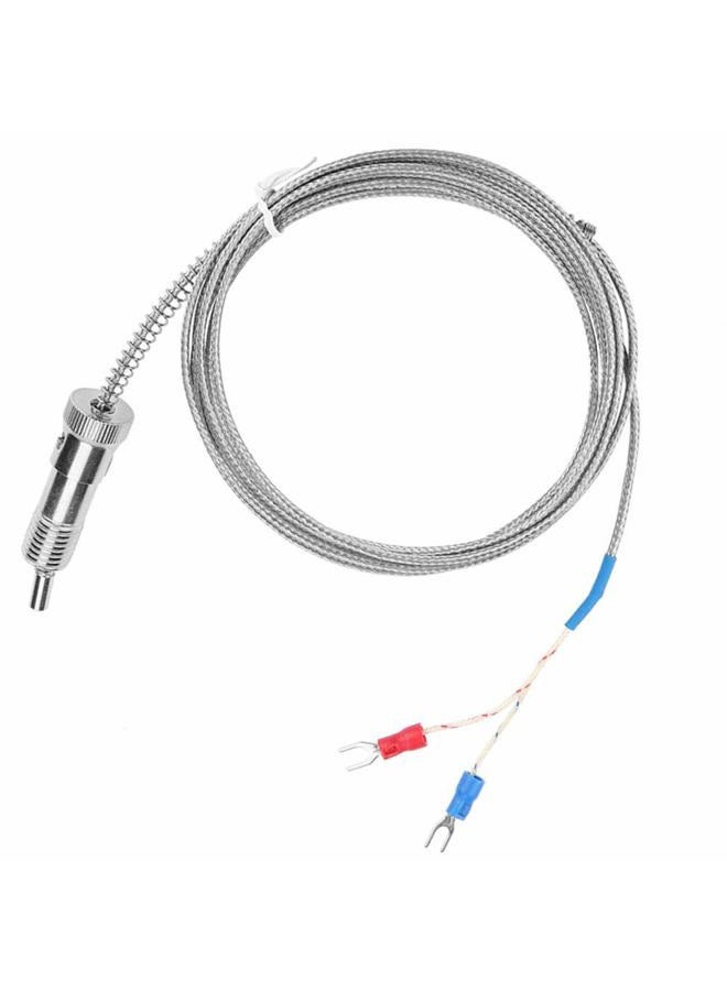 Walfront K-Type Thermocouple, Bayonet Compression Spring Type K Thermocouple Temperature Sensor Probe Temperature Gauge 0-400℃ 1m/2m/3m/4m/5m Wire (Optional)(5 m) - Image 1