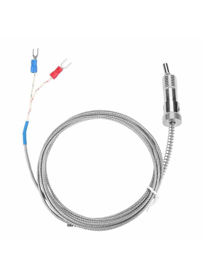 Walfront K-Type Thermocouple, Bayonet Compression Spring Type K Thermocouple Temperature Sensor Probe Temperature Gauge 0-400℃ 1m/2m/3m/4m/5m Wire (Optional)(5 m) - Image 2