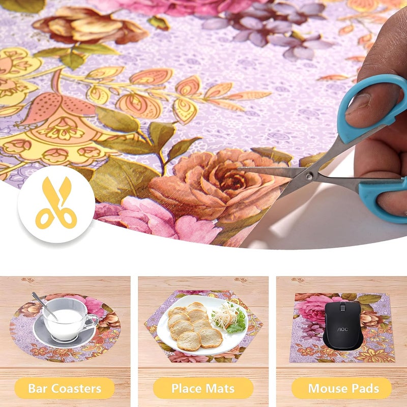 Kuber Industries Shelf Liner 10 MTR PVC Kitchen Drawer Liner Cupboard Covers for Shelves Wardrobe Sheet For Kitchen Pink Gulab Design Blue - Image 5