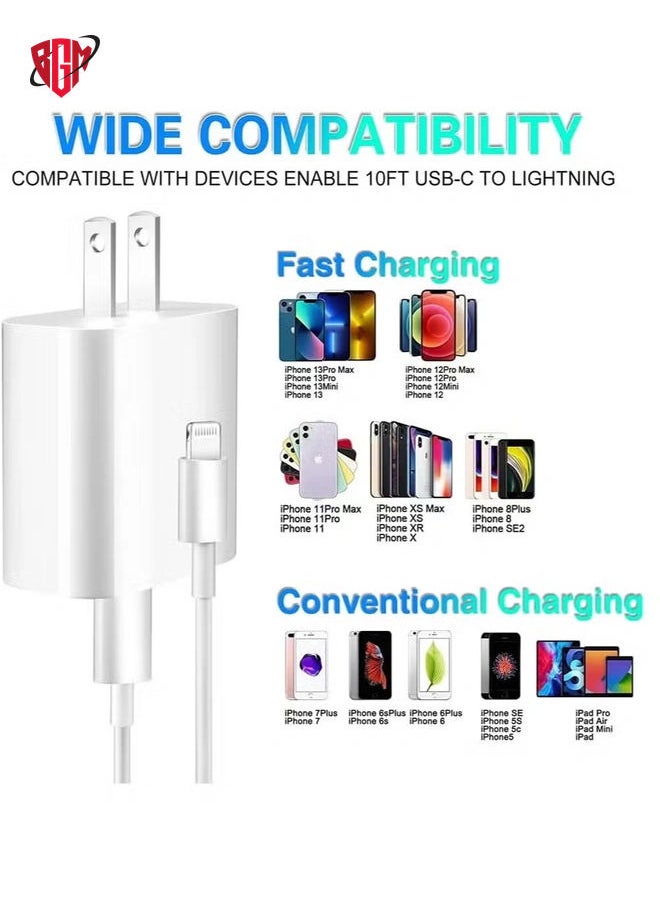 BGM - iPhone 13 Fast ChargerApple MFi Certified‘20W USB C Fast Charger Block PD Wall Plug Charger with 3FT Type C to Lightning Cable for iPhone 13/13 Pro/13 Pro Max/12/12 Pro/11/11 Pro/XS Max/XR/AirPods - Image 1