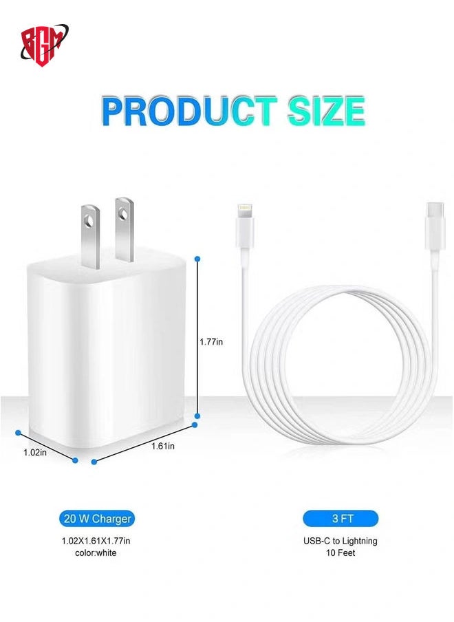 BGM - iPhone 13 Fast ChargerApple MFi Certified‘20W USB C Fast Charger Block PD Wall Plug Charger with 3FT Type C to Lightning Cable for iPhone 13/13 Pro/13 Pro Max/12/12 Pro/11/11 Pro/XS Max/XR/AirPods - Image 1