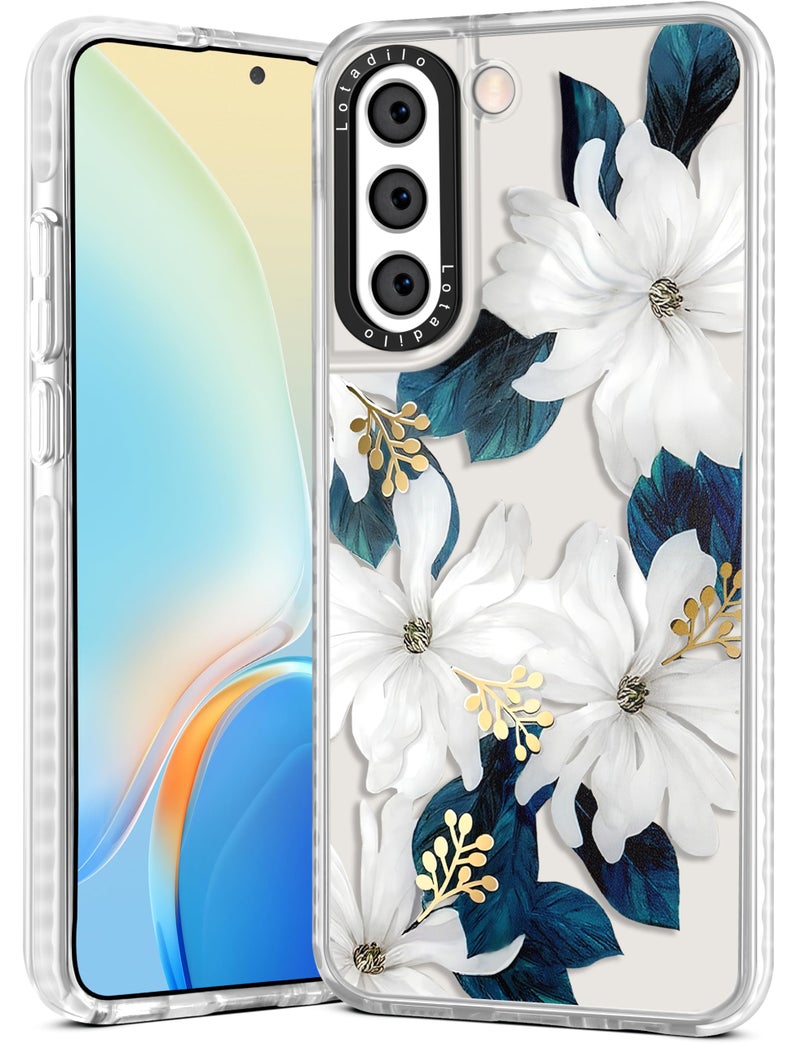 LOTADILO حافظة لوتاديلو اللطيفة لجهاز Galaxy S21 FE 5G - للنساء والفتيات تصميم كاواي مضحك ممتع جمالي زهور زرقاء موضة أنثوية للمراهقات نمط حافة TPU لحافظة سامسونج Galaxy S21 FE - Image 1