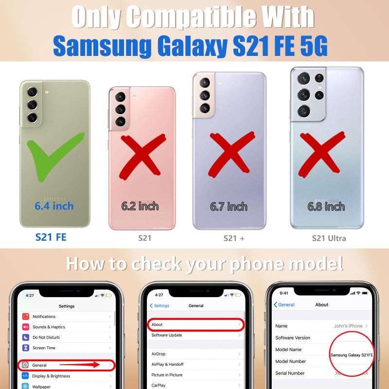 LOTADILO حافظة لوتاديلو اللطيفة لجهاز Galaxy S21 FE 5G - للنساء والفتيات تصميم كاواي مضحك ممتع جمالي زهور زرقاء موضة أنثوية للمراهقات نمط حافة TPU لحافظة سامسونج Galaxy S21 FE - Image 2