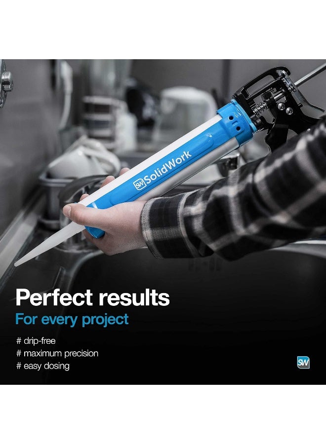 Solidwork  Drip-Free Caulk Gun With Ergonomic Steel Handle, Up To 1/10 Gallon Cartridge, Adjustable 24:1 Or 12:2 Thrust Ratio  - Image 2