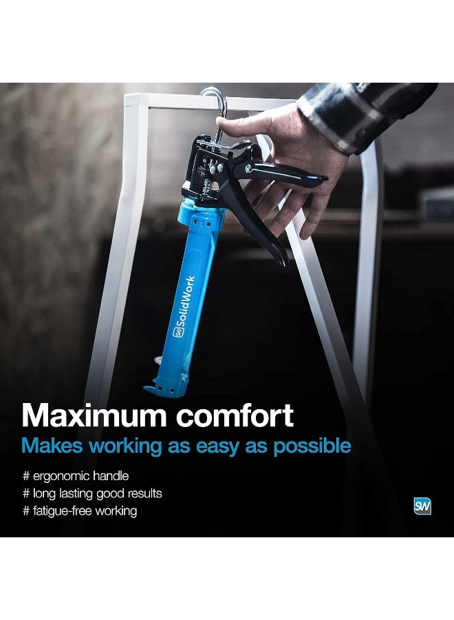 Solidwork  Drip-Free Caulk Gun With Ergonomic Steel Handle, Up To 1/10 Gallon Cartridge, Adjustable 24:1 Or 12:2 Thrust Ratio  - Image 3