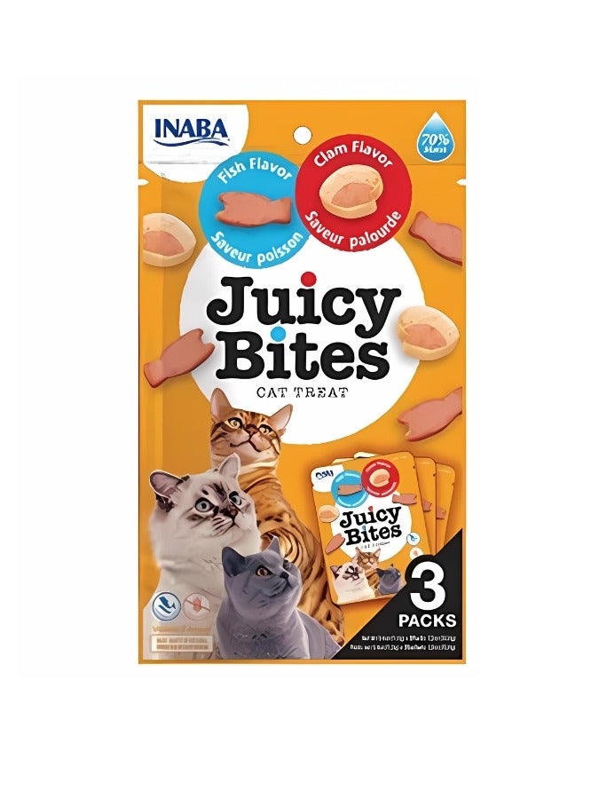 INABA Cat Creamy Adult Treat Fish With Clam Flavor 3x11.3g