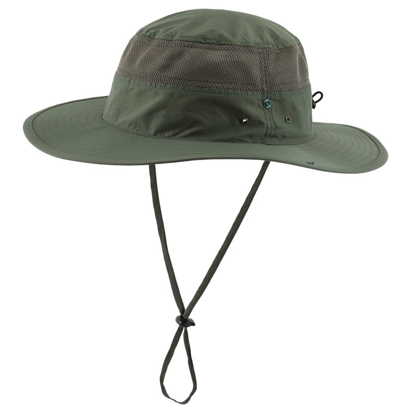 Connectyle Sun Hat for Men Women Wide Brim UV Sun Protection Safari Hat Outdoor Fishing Hiking Hats Light Army Green - Image 1