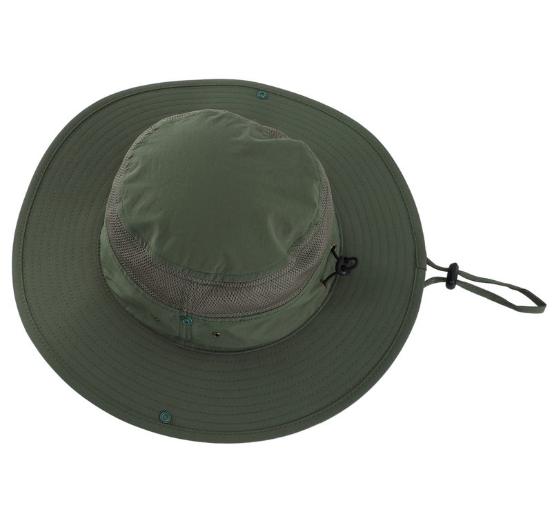 Connectyle Sun Hat for Men Women Wide Brim UV Sun Protection Safari Hat Outdoor Fishing Hiking Hats Light Army Green - Image 3