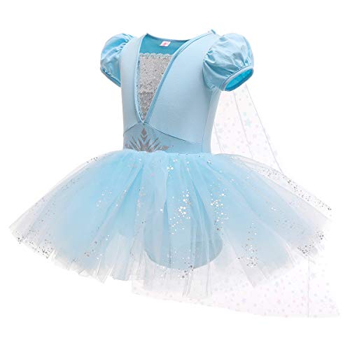 CinheyU Halloween Costumes Frozen Elsa Princess Ballerina Tutu Dress for Baby Girls Birthday Christmas Fancy Party Outfits 2-3T - Image 2