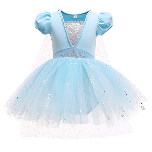 CinheyU Halloween Costumes Frozen Elsa Princess Ballerina Tutu Dress for Baby Girls Birthday Christmas Fancy Party Outfits 2-3T - Image 1